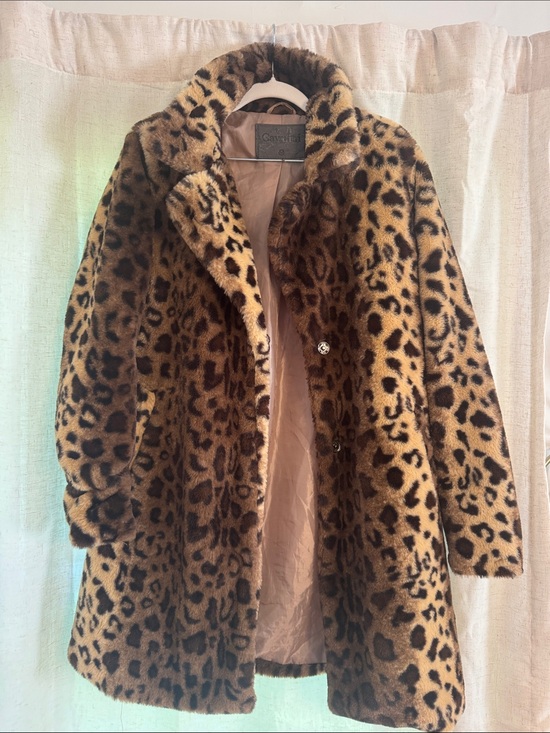 Cavalini Jackets & Blazers - Cavalini Leopard Print Faux Fur Coat - Brown, Black